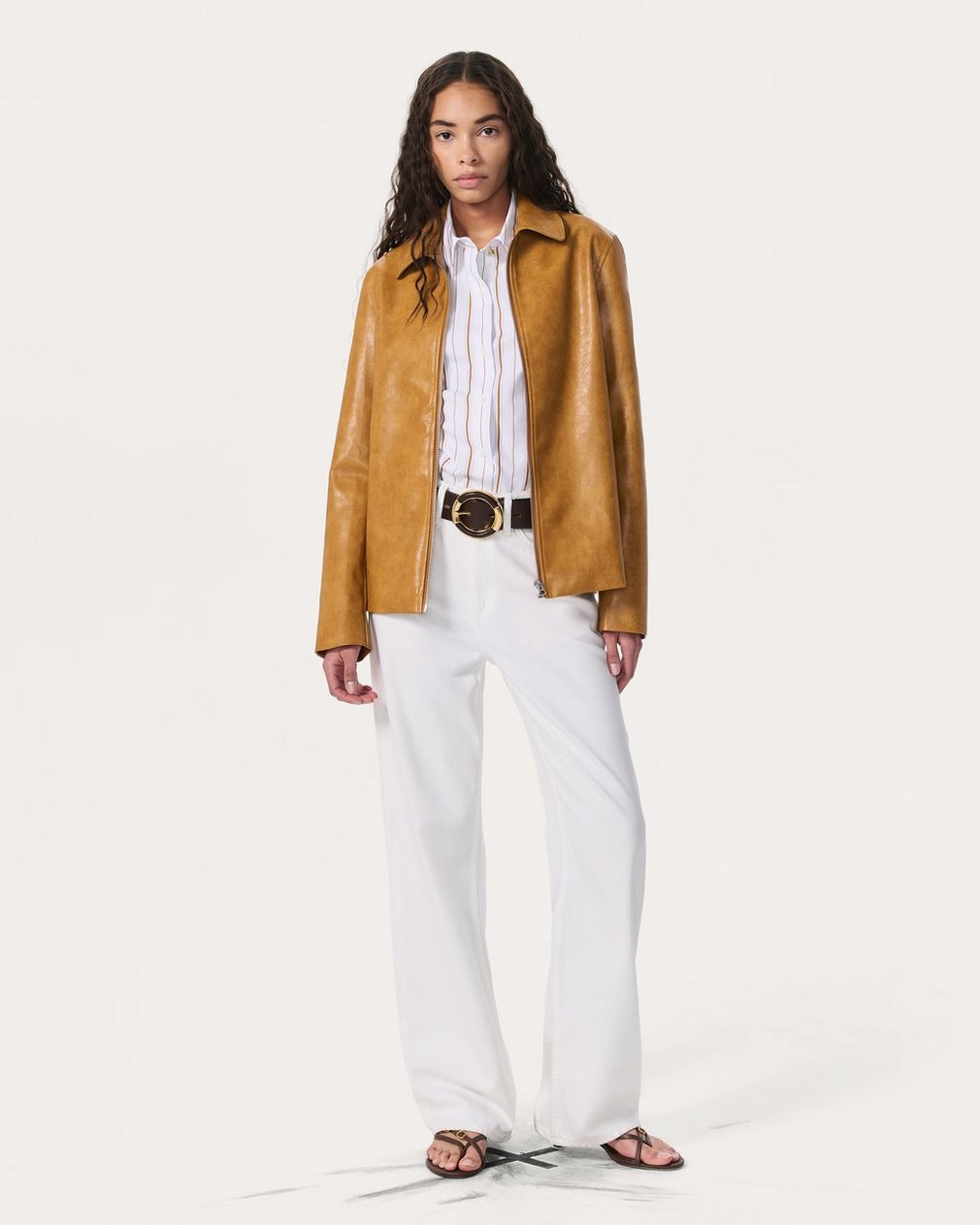 Jordie Faux Leather Jacket - Camel - Image 3