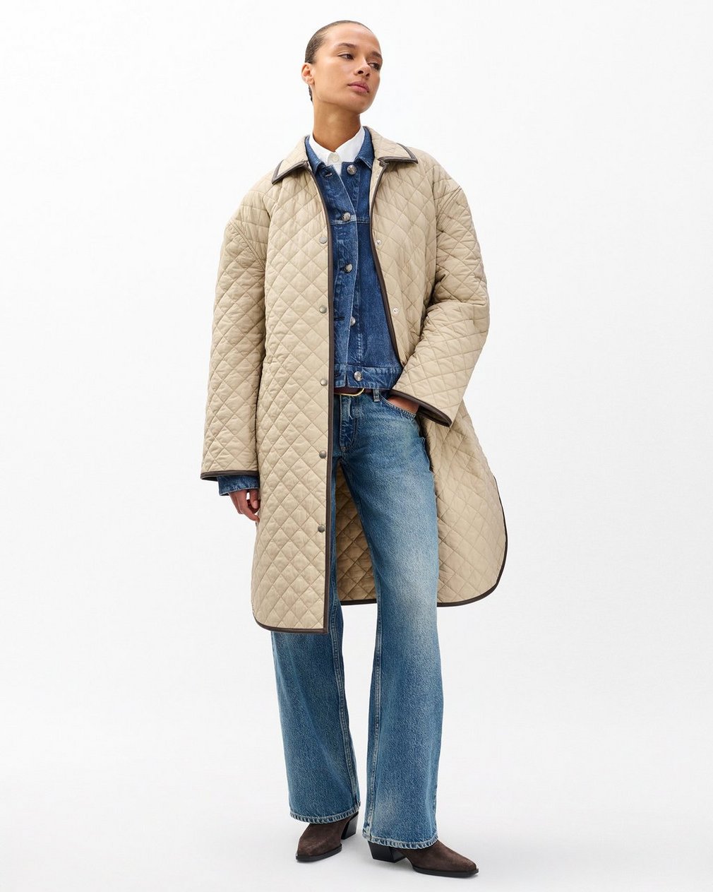 Kelly Quilted Jacket - Tan - Image 3