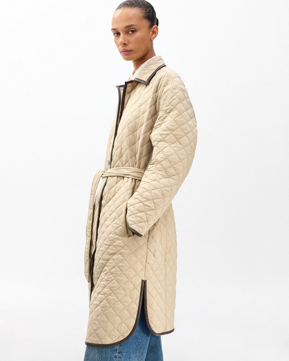 Kelly Quilted Jacket - Tan - Image 5