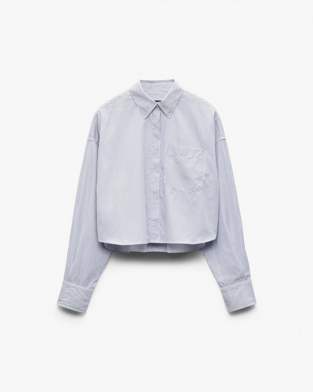 Marin Cropped Striped Shirt - White Stripe - Image 2