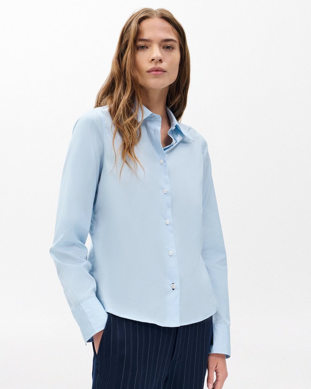 Dayton Poplin Shirt - Light Blue - Image 4