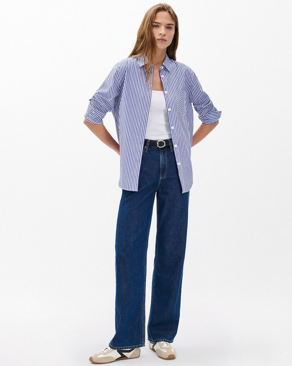 Maxine Poplin Stripe Shirt - Blue Stripe - Image 3