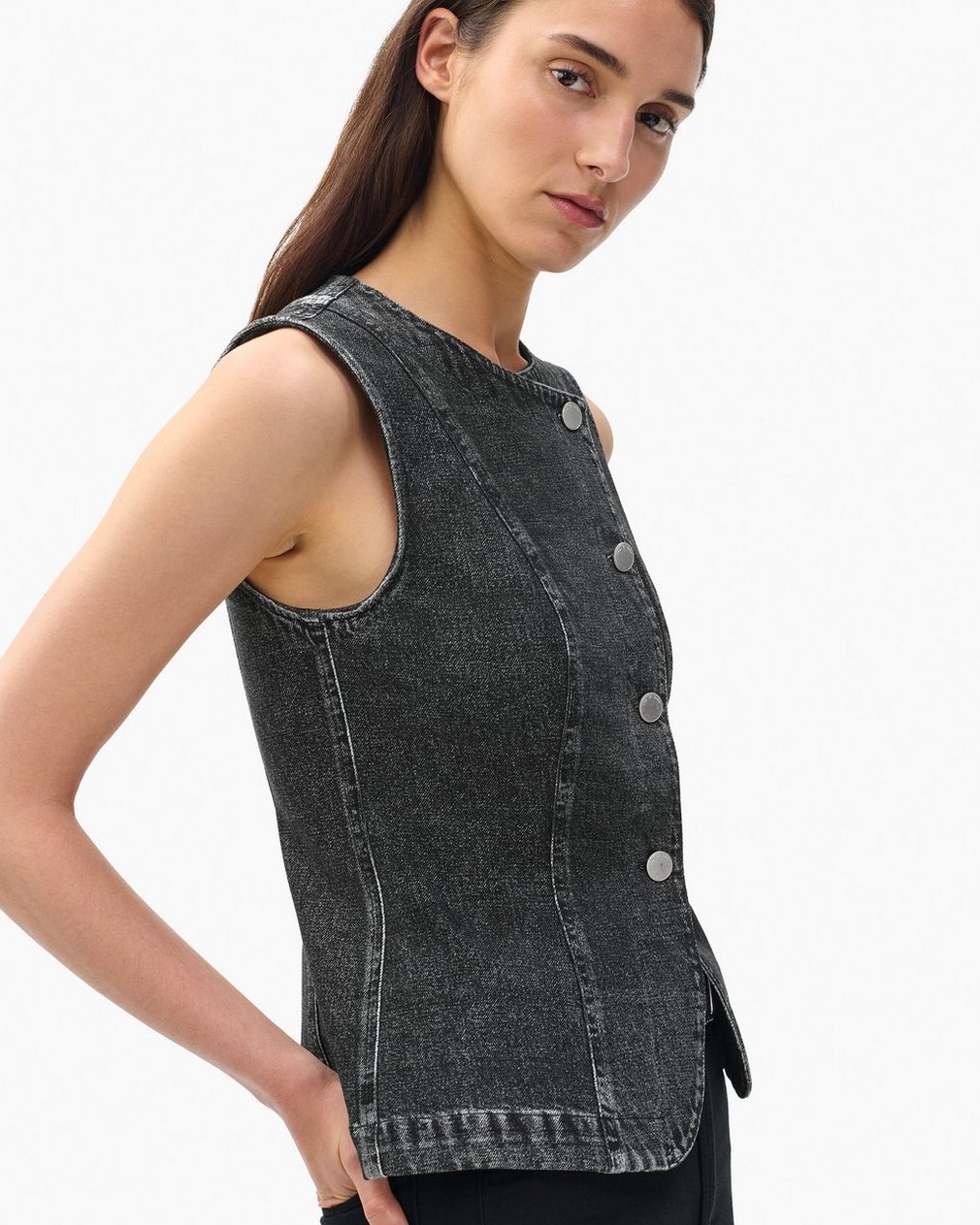 Miramar Olivia Vest - Washed Black - Image 5
