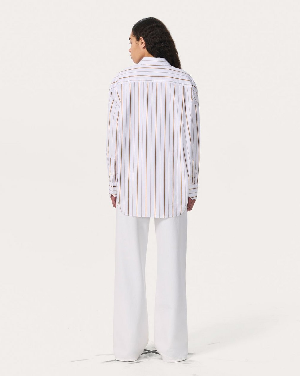 Jessica Striped Poplin Shirt - Brown Stripe - Image 6