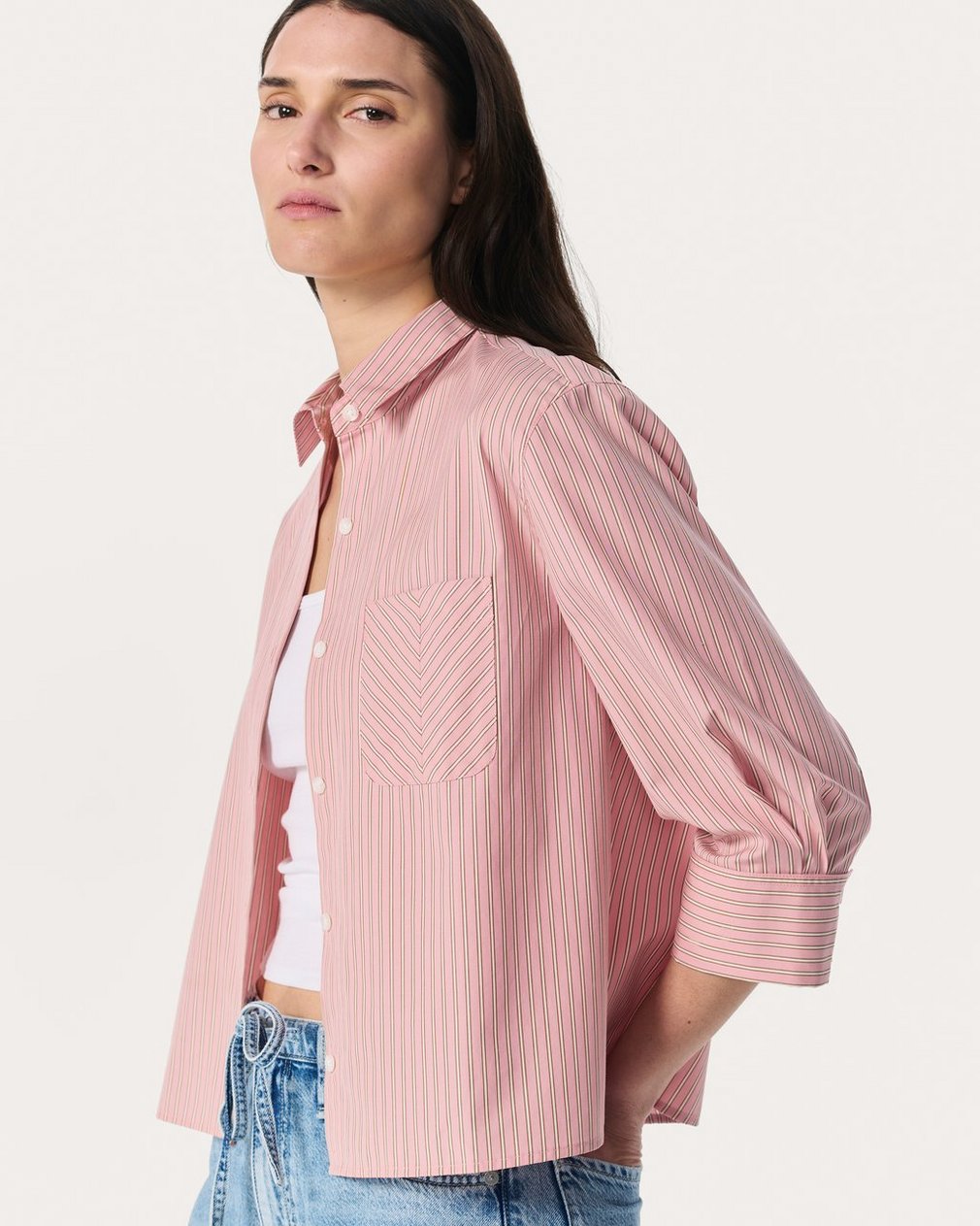 Lucia Striped Shirt - Blush Stripe - Image 4