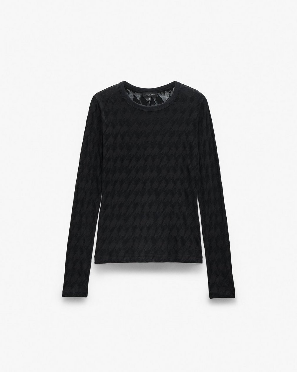 Valencia Houndstooth Tee - Black - Image 2