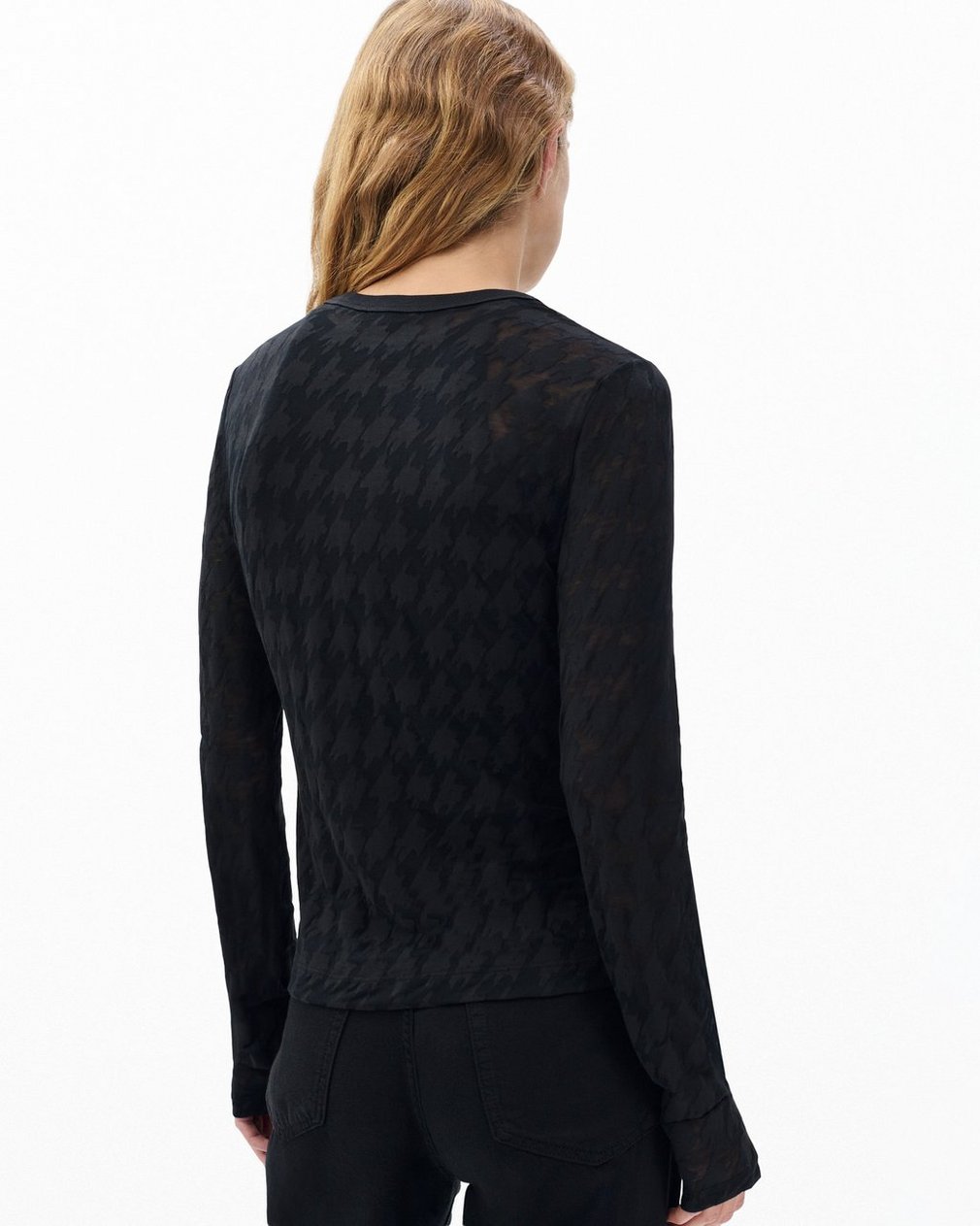Valencia Houndstooth Tee - Black - Image 6