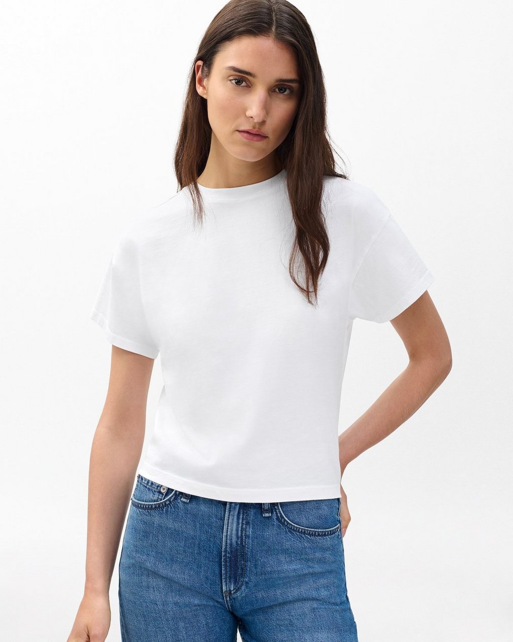 Kelly Boxy Cotton Tee - White - Image 3
