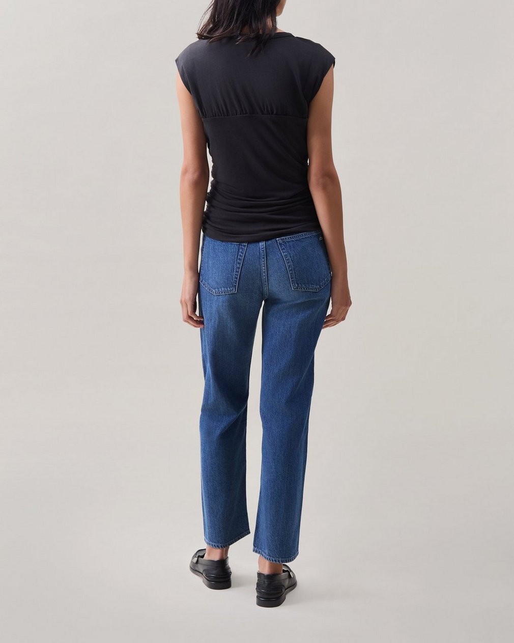 The Jersey Banded Top - Dark Grey - Image 2