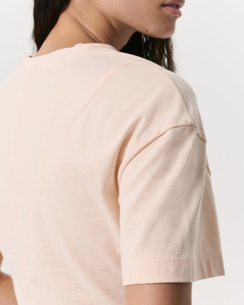Mica Twist-Detail Draped Cotton T-Shirt - Peach - Image 6