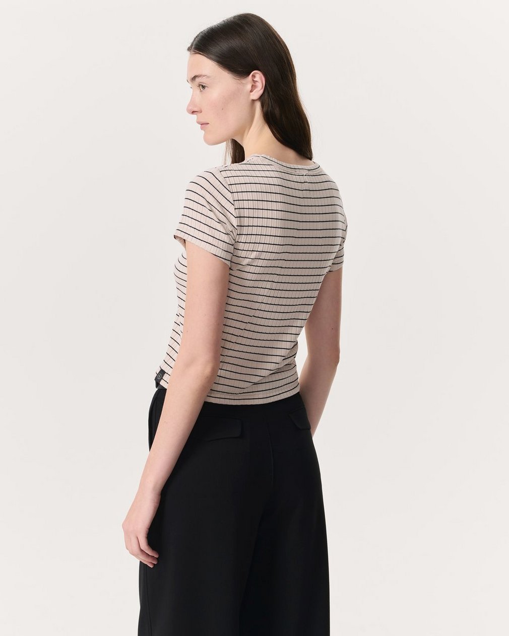 Luca Striped Ribbed-Knit Baby T-Shirt - Ivory Multi - Image 5