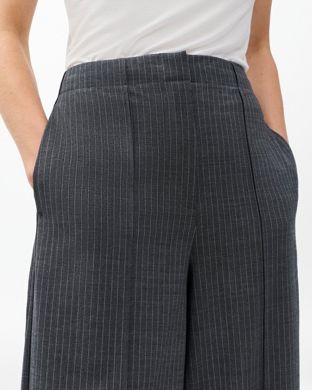 Irina Striped Tailored Pants - Grey Stripe - Image 5