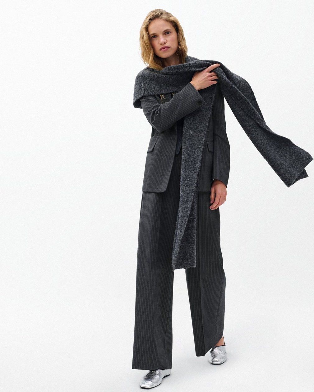 Irina Striped Tailored Pants - Grey Stripe - Image 6