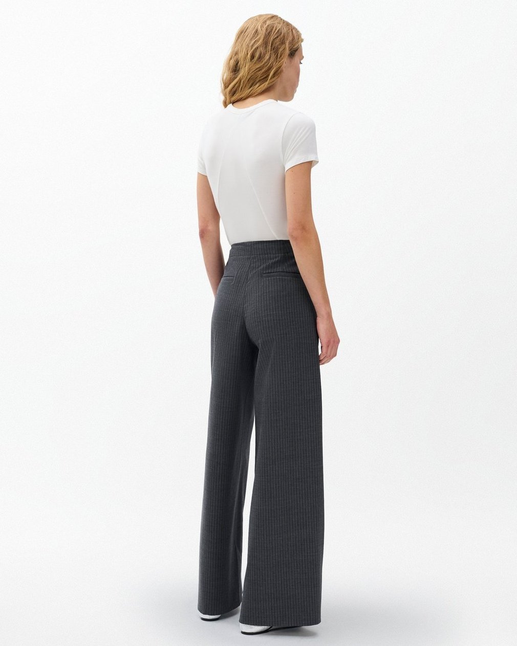 Irina Striped Tailored Pants - Grey Stripe - Image 7