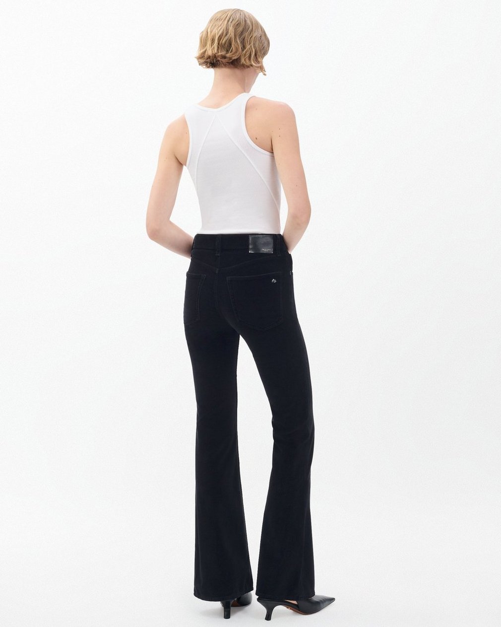 Dahlia Flare Velvet Pants - Black Velvet - Image 6