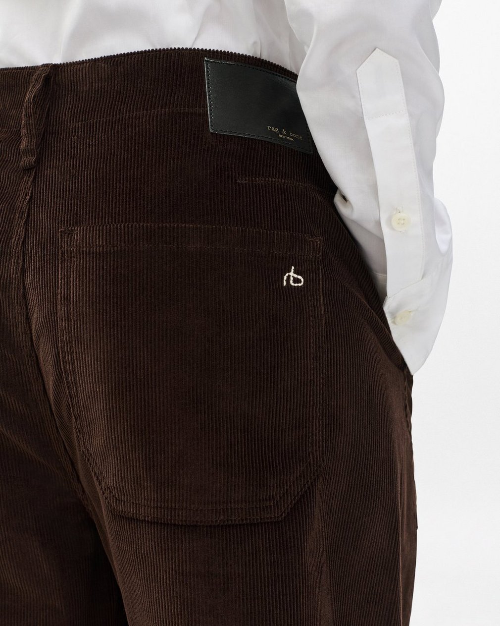 Charlie Ankle Barrel Corduroy Pants - Dark Brown - Image 5