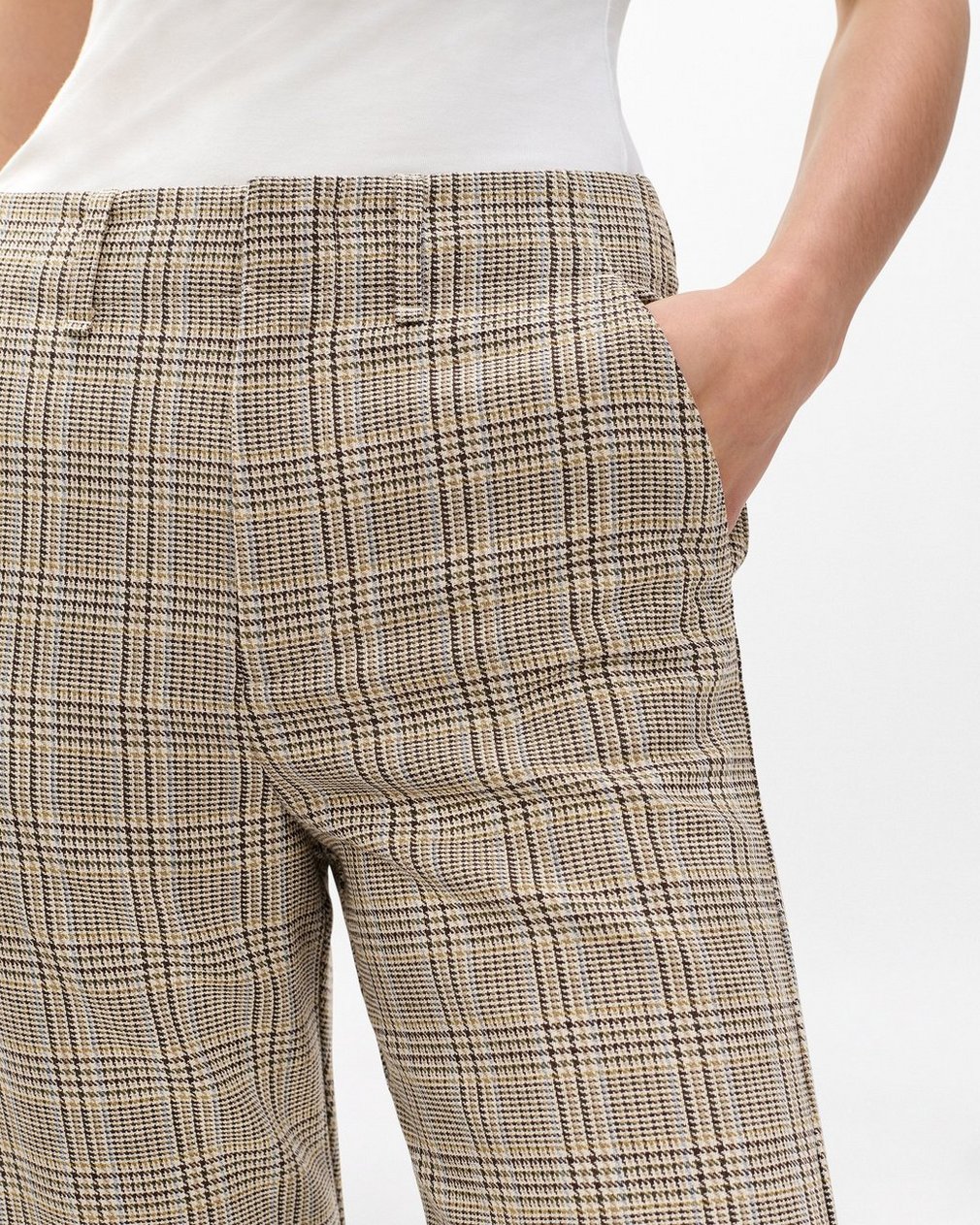 Shea Plaid Pants - Tan Multi - Image 4