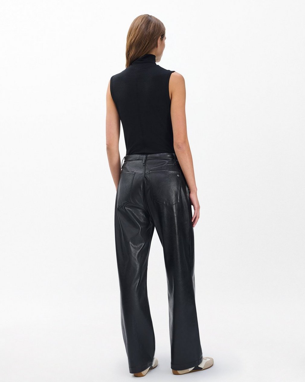 Phoebe Faux Leather Pants - Black - Image 7