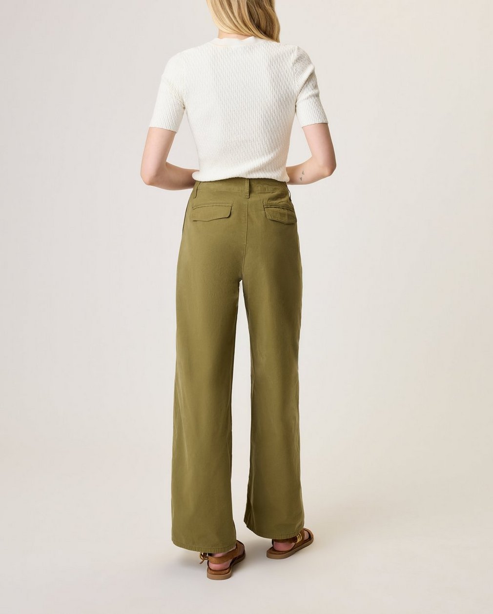 Evie Cotton Pant - Army Green / Green - Image 2