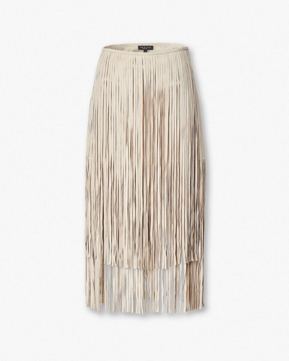 Jasmine Fringed Suede Skirt - Stone - Image 2