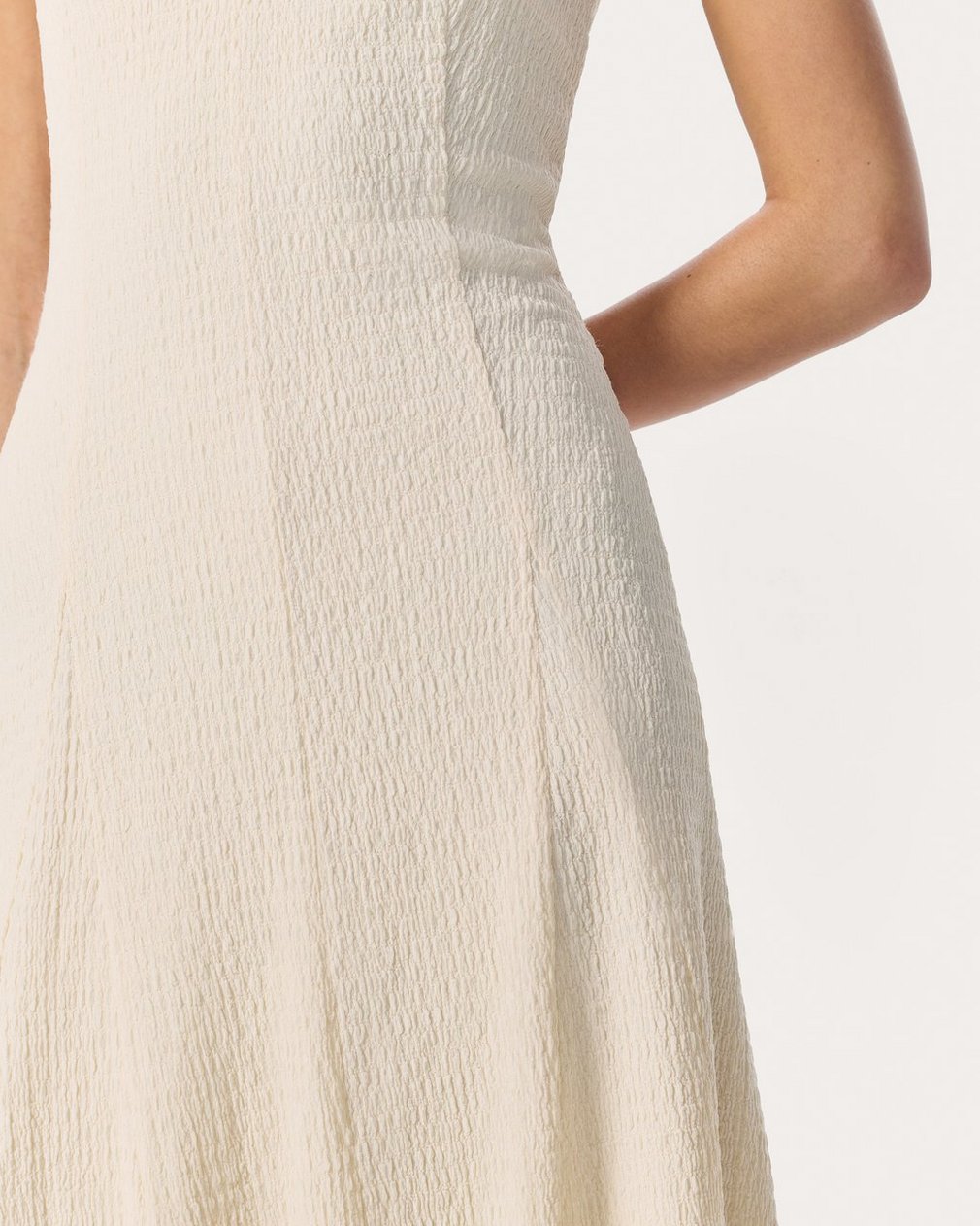 Lou V-Neck Midi Dress - Ivory - Image 5