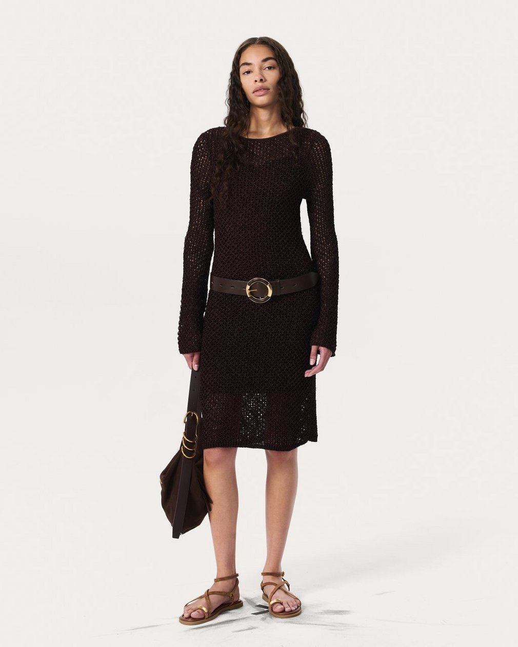 Ellie Knit Mini Dress - Brown - Image 7