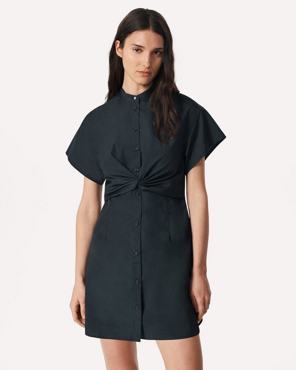 Gretchen Mini Shirt Dress - Black - Image 3