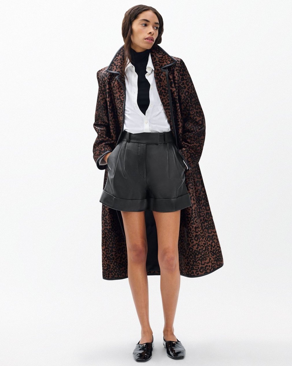Neila Leather Shorts - Black - Image 4