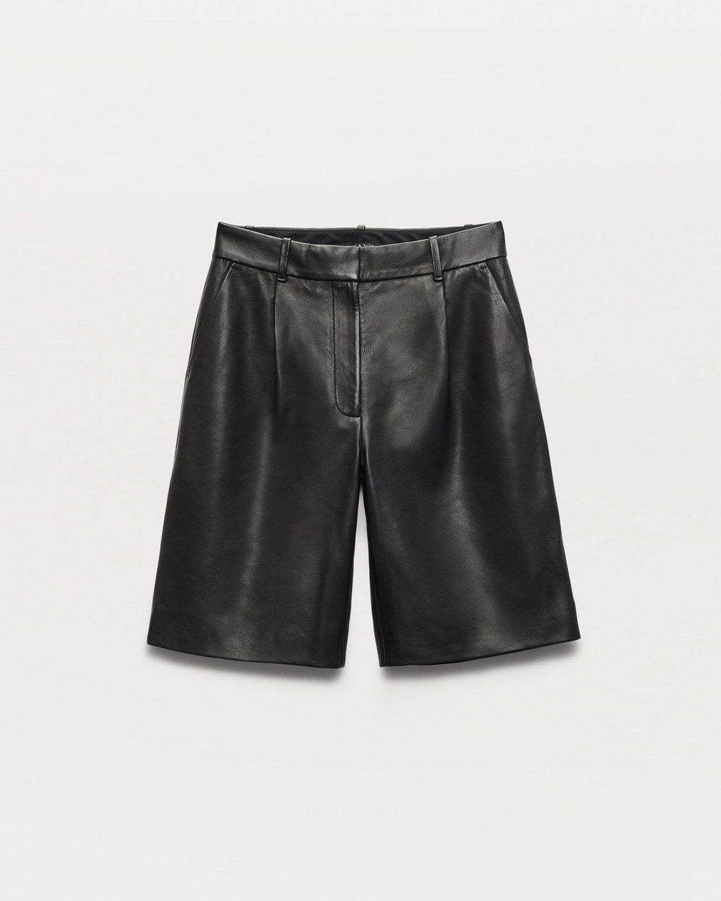 Irina Leather Shorts - Black - Image 2