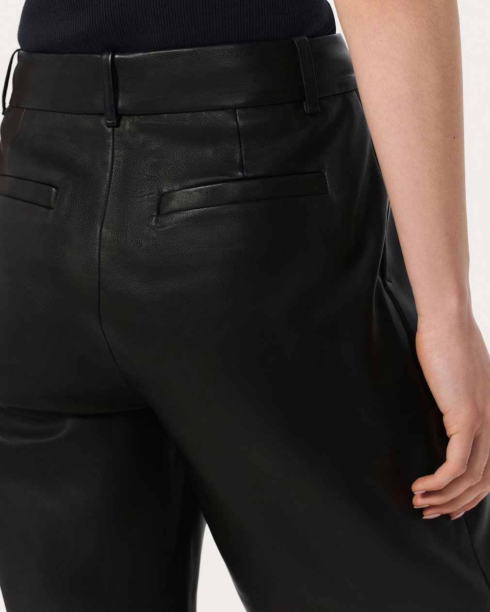 Irina Leather Shorts - Black - Image 5