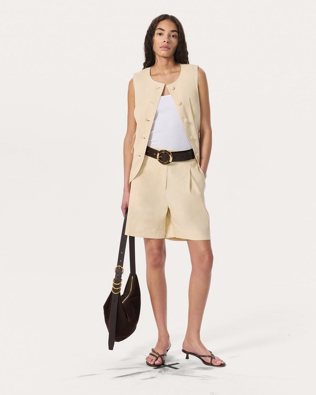 Leona Linen-Blend Shorts - Light Tan - Image 7