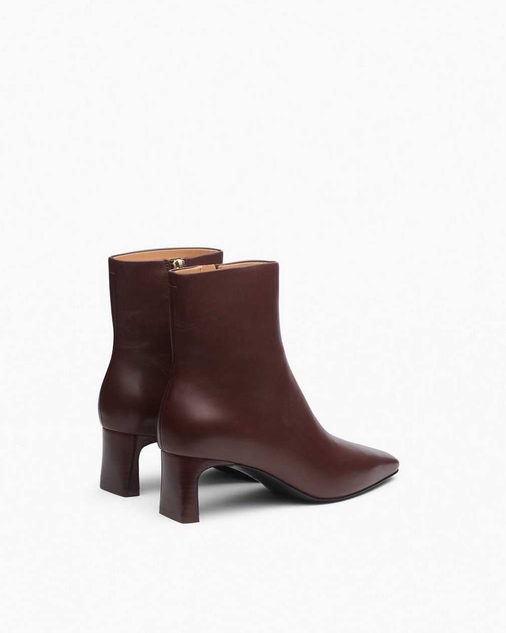 Avery Zip Leather Ankle Boots - Mocha - Image 3