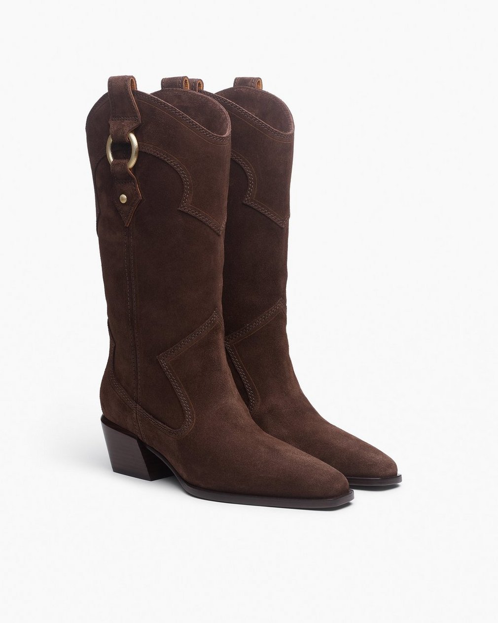 Joni Suede Cowboy Boots - Dark Espresso Suede - Image 3