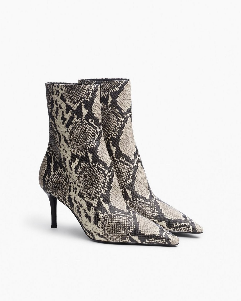 Mercer Embossed Leather Ankle Boots - White Snake - Image 3