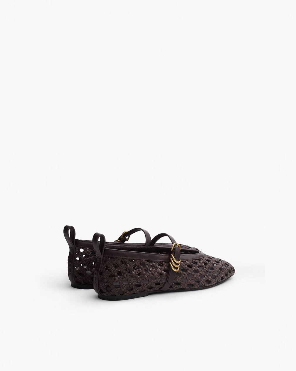 Spire Woven Faux Leather Mary Janes - Dark Epresso Woven - Image 4
