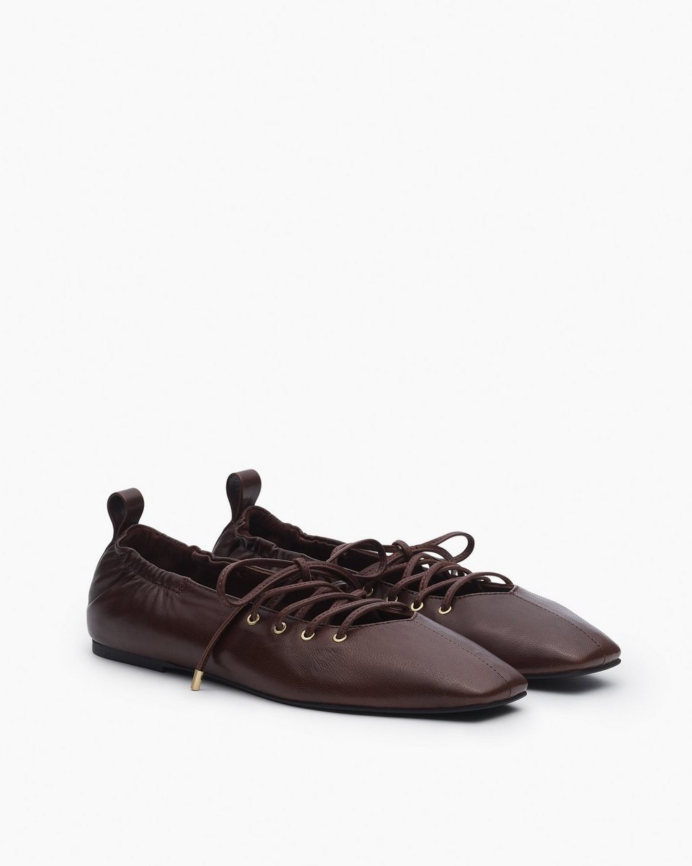 Sophia Leather Ballet Flats - Mocha - Image 3