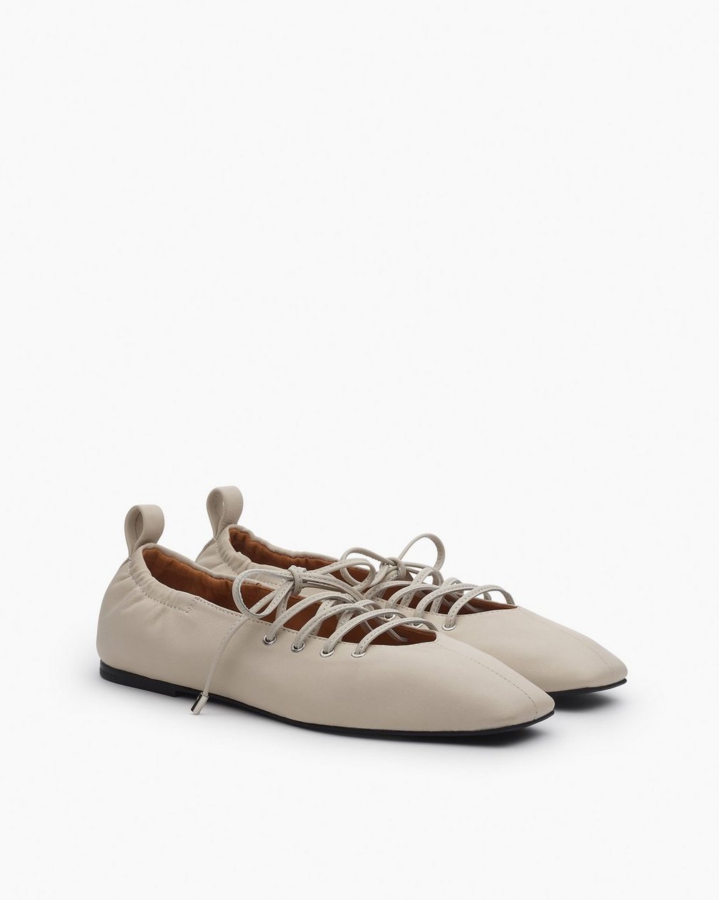 Sophia Leather Ballet Flats - Cloud - Image 3