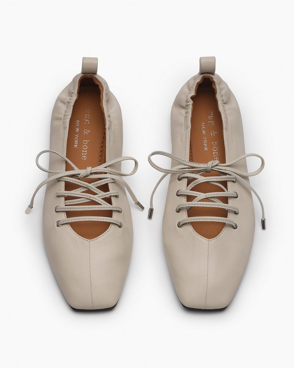 Sophia Leather Ballet Flats - Cloud - Image 5