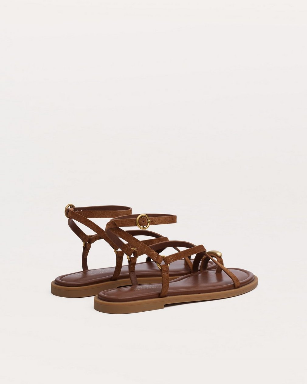 Geo Toe Ring Sandals - Umber Suede - Image 4