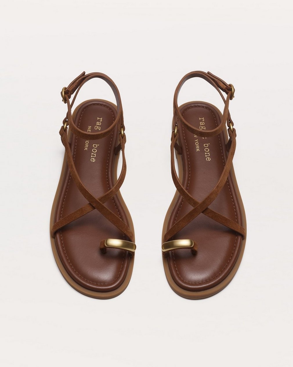 Geo Toe Ring Sandals - Umber Suede - Image 5