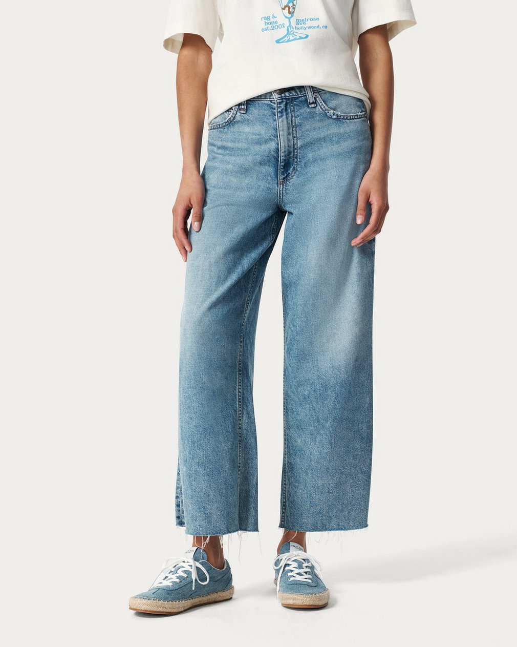 Retro Espadrille Sneakers - Light Wash Denim - Image 2