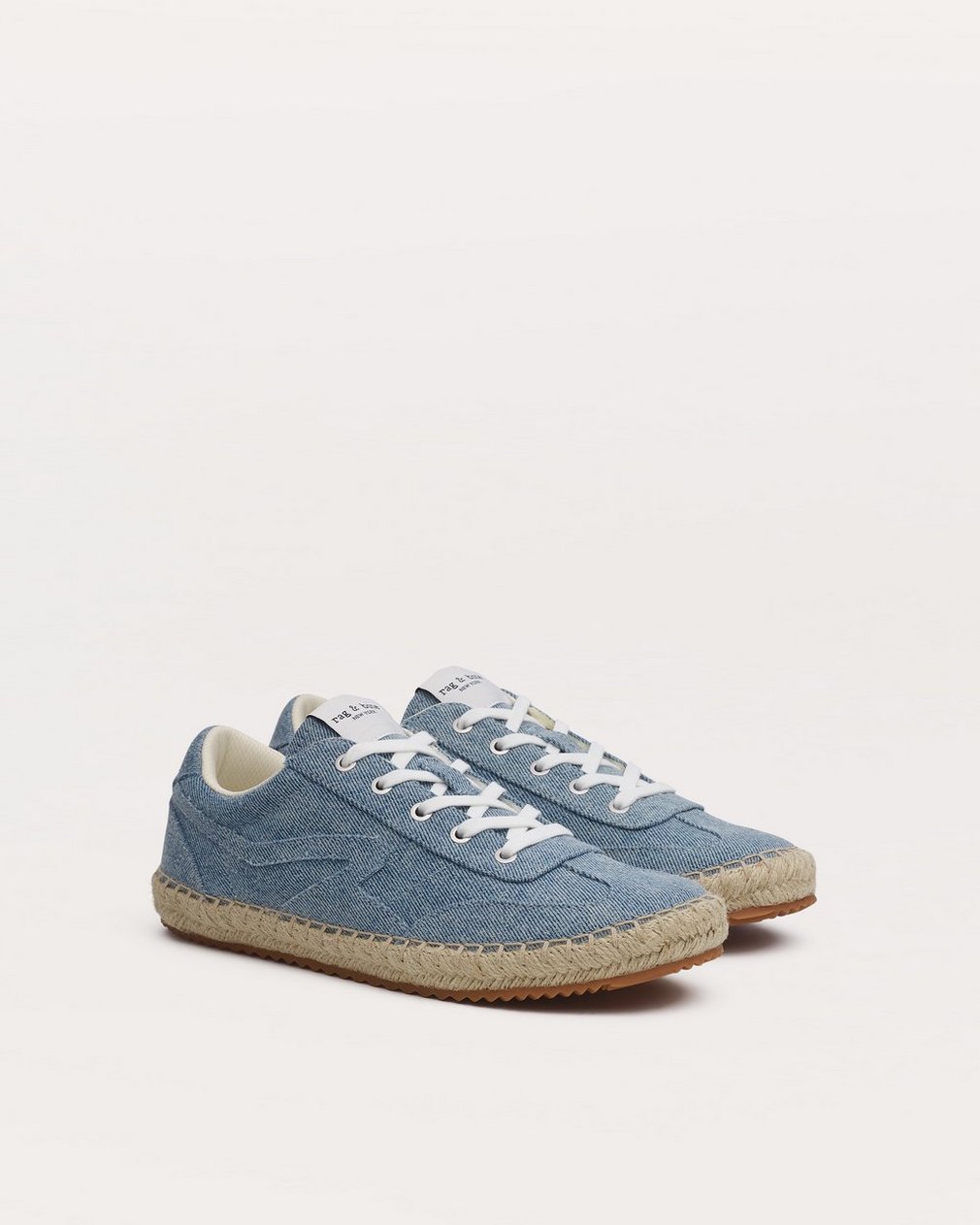 Retro Espadrille Sneakers - Light Wash Denim - Image 3