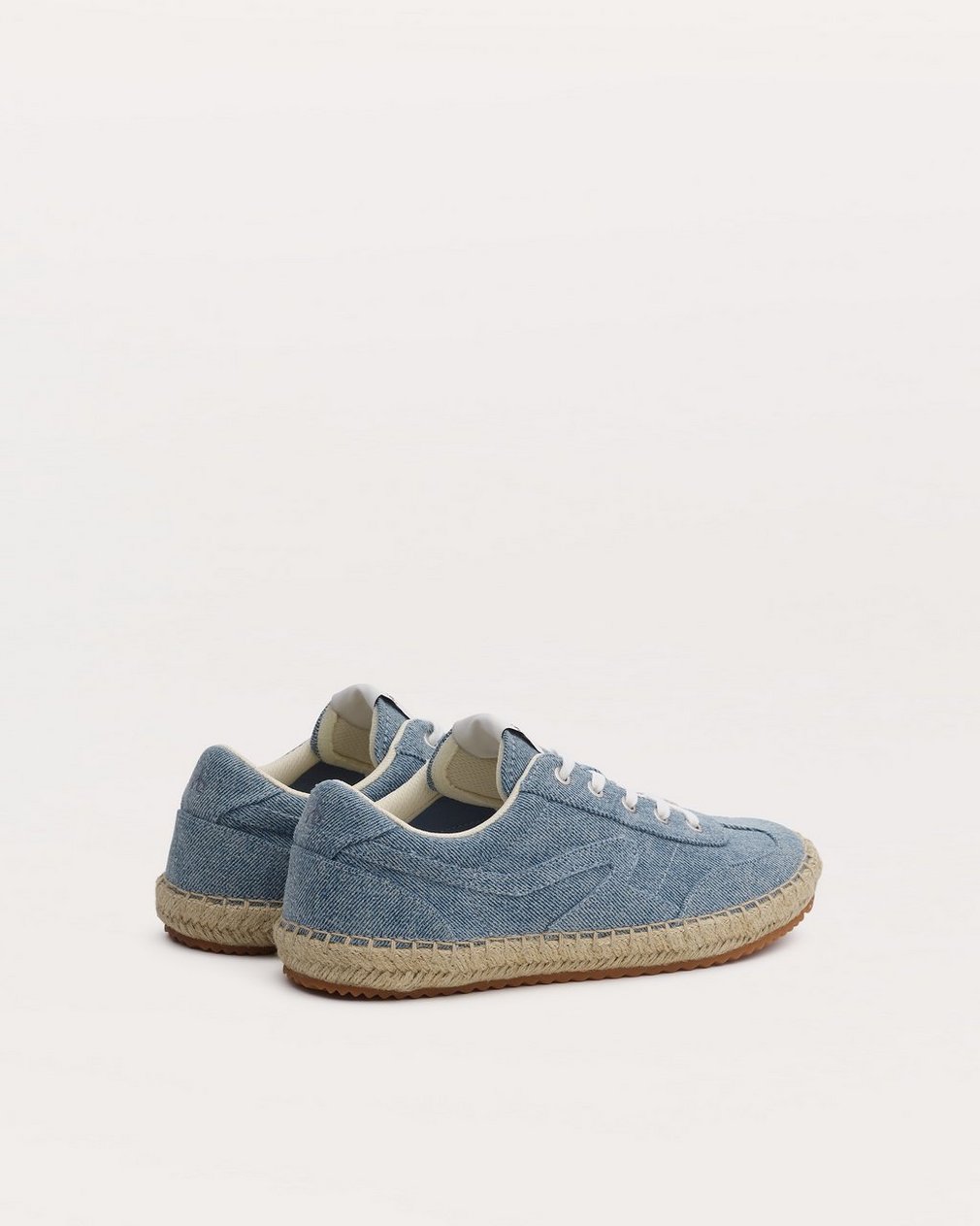 Retro Espadrille Sneakers - Light Wash Denim - Image 4