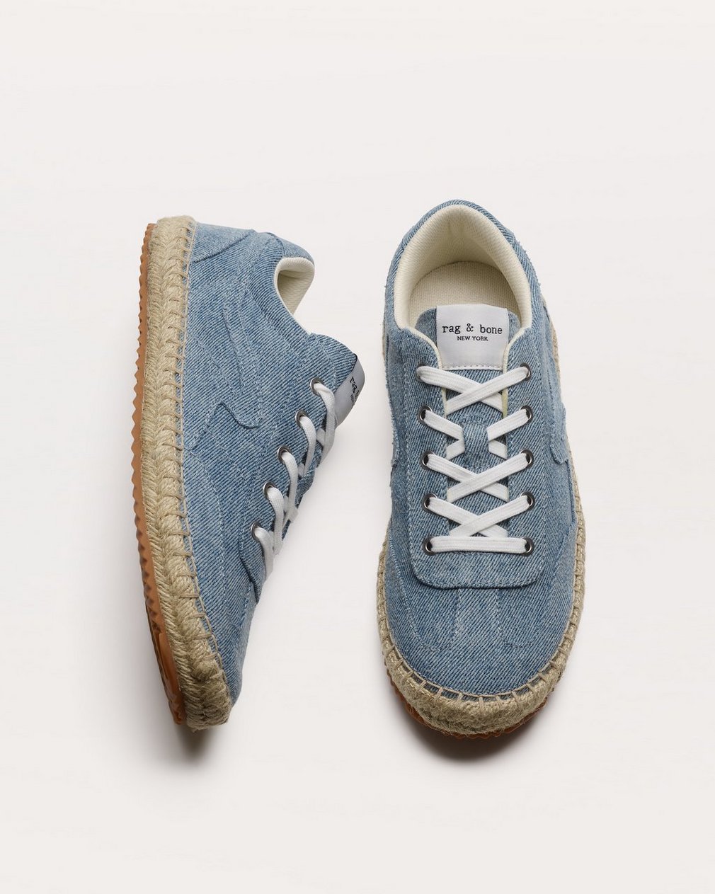 Retro Espadrille Sneakers - Light Wash Denim - Image 5