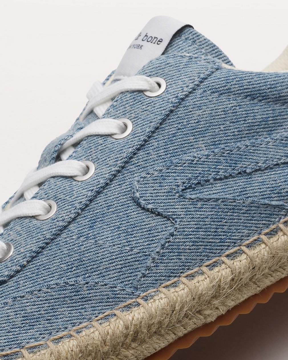Retro Espadrille Sneakers - Light Wash Denim - Image 6