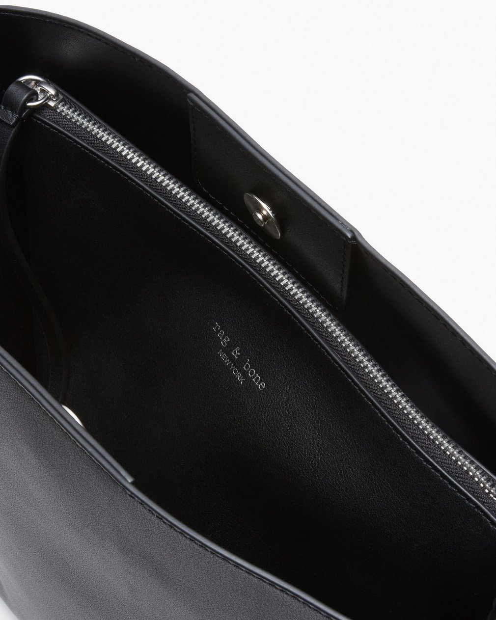 Parker Leather Bucket Bag - Black - Image 7