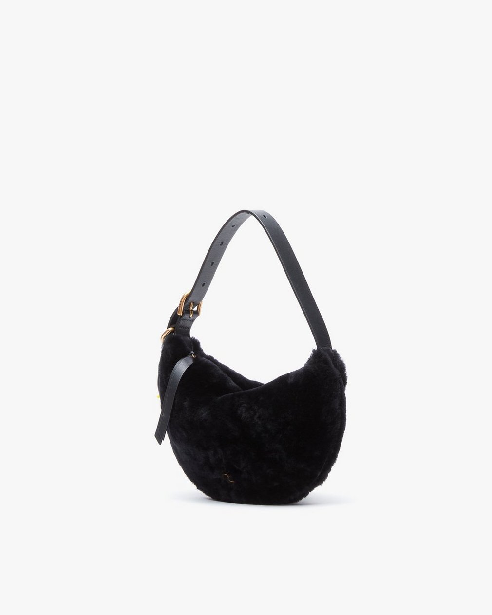 Mercer Small Shearling Hobo - Black - Image 3