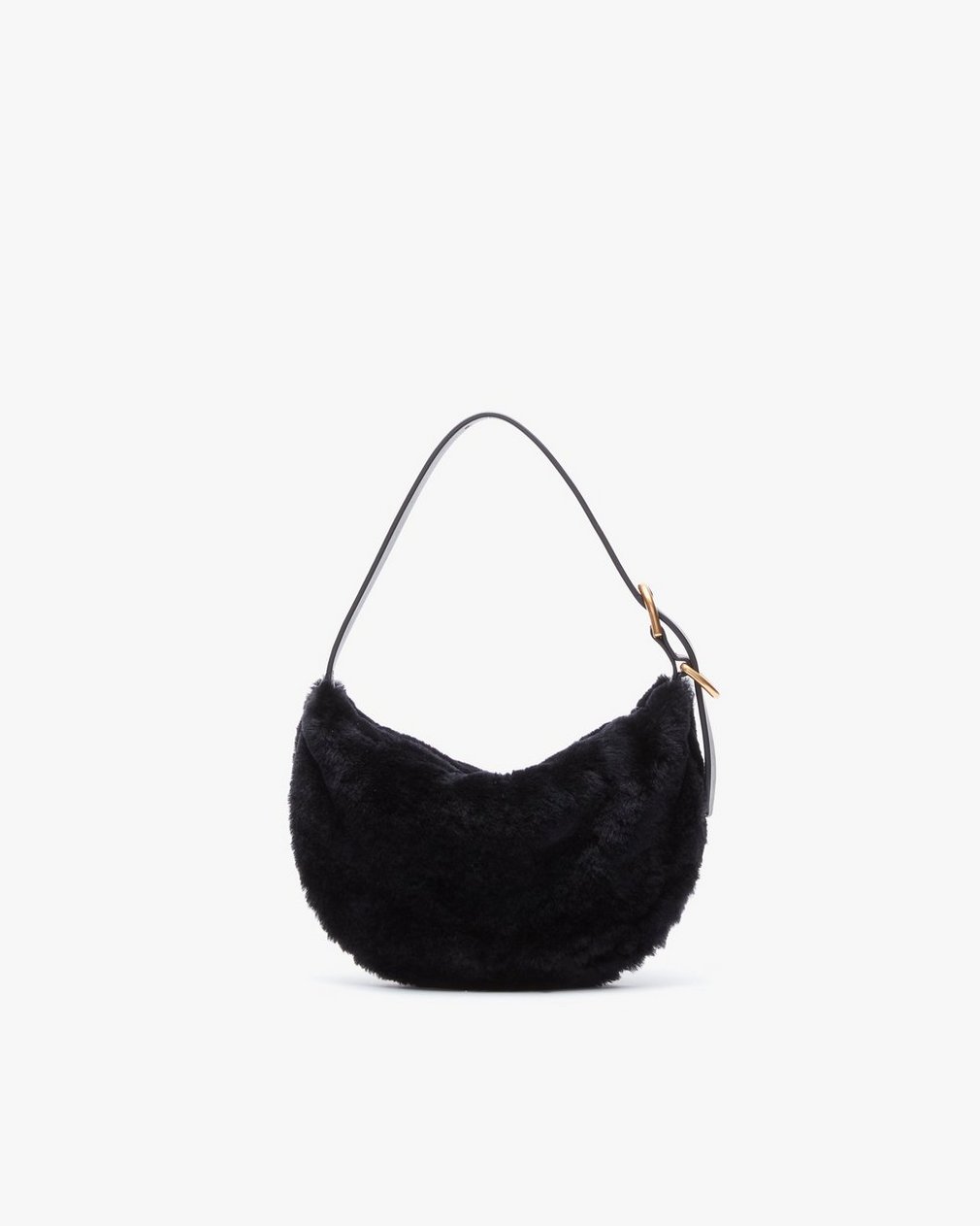 Mercer Small Shearling Hobo - Black - Image 4