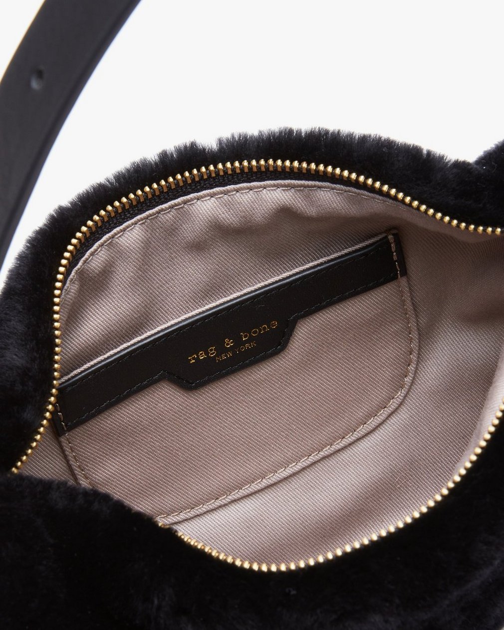 Mercer Small Shearling Hobo - Black - Image 5