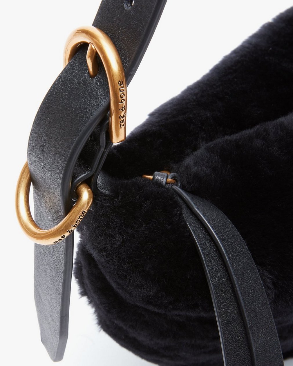 Mercer Small Shearling Hobo - Black - Image 6